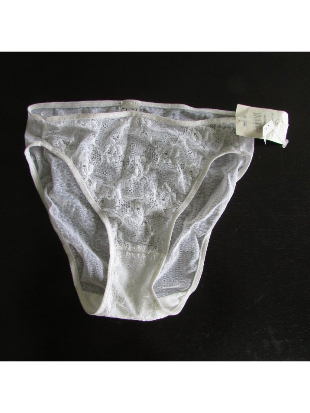 ELITA Lace Mesh Panties - Hi Cut Briefs - XS/S -NEW